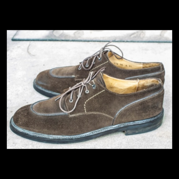 COLE HAAN MEN SUEDE BROWN LACE UP SHOES Sz 15D